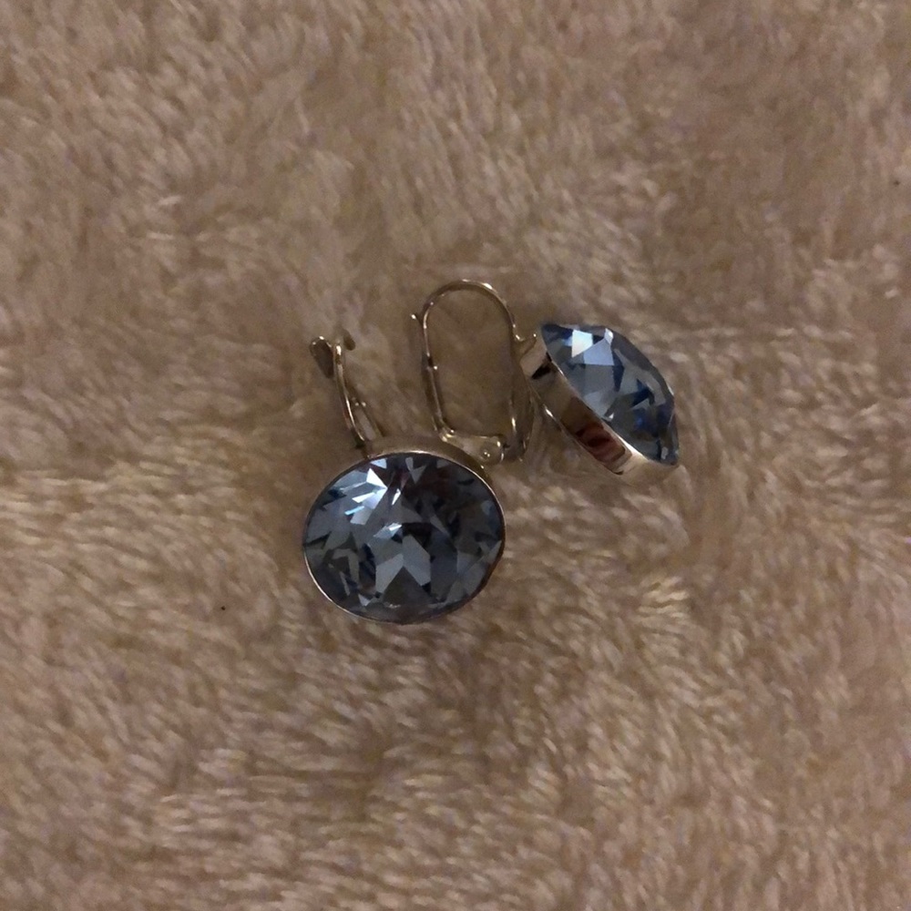 Swarovski Round Blue Earrings